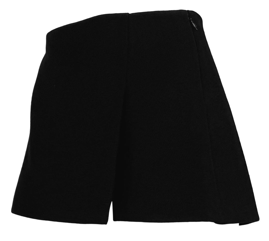 F/W 1999 Dolce & Gabbana Super Mini Cropped Sleeve Black Wool Skirt Suit For Sale 4