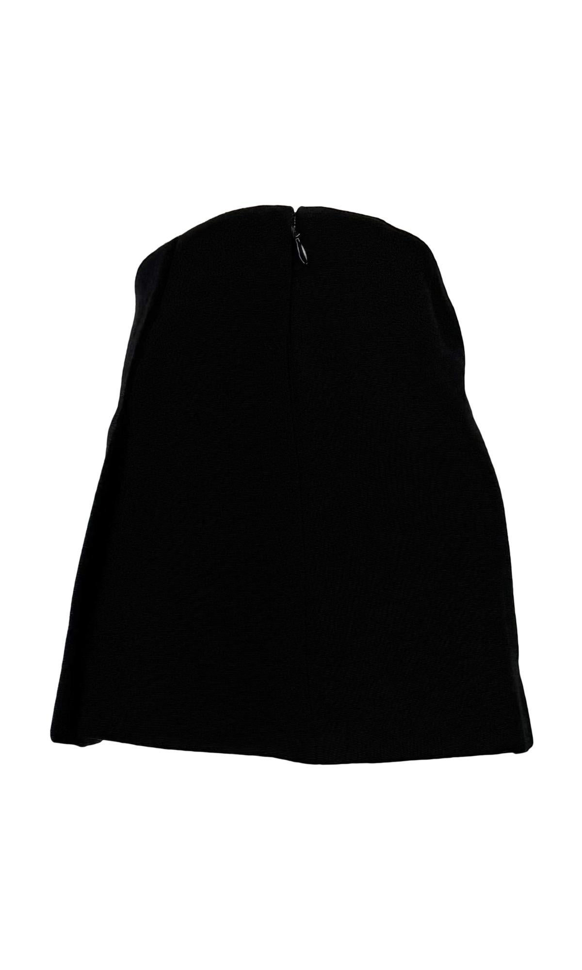 F/W 1999 Dolce & Gabbana Super Mini Cropped Sleeve Black Wool Skirt Suit For Sale 5