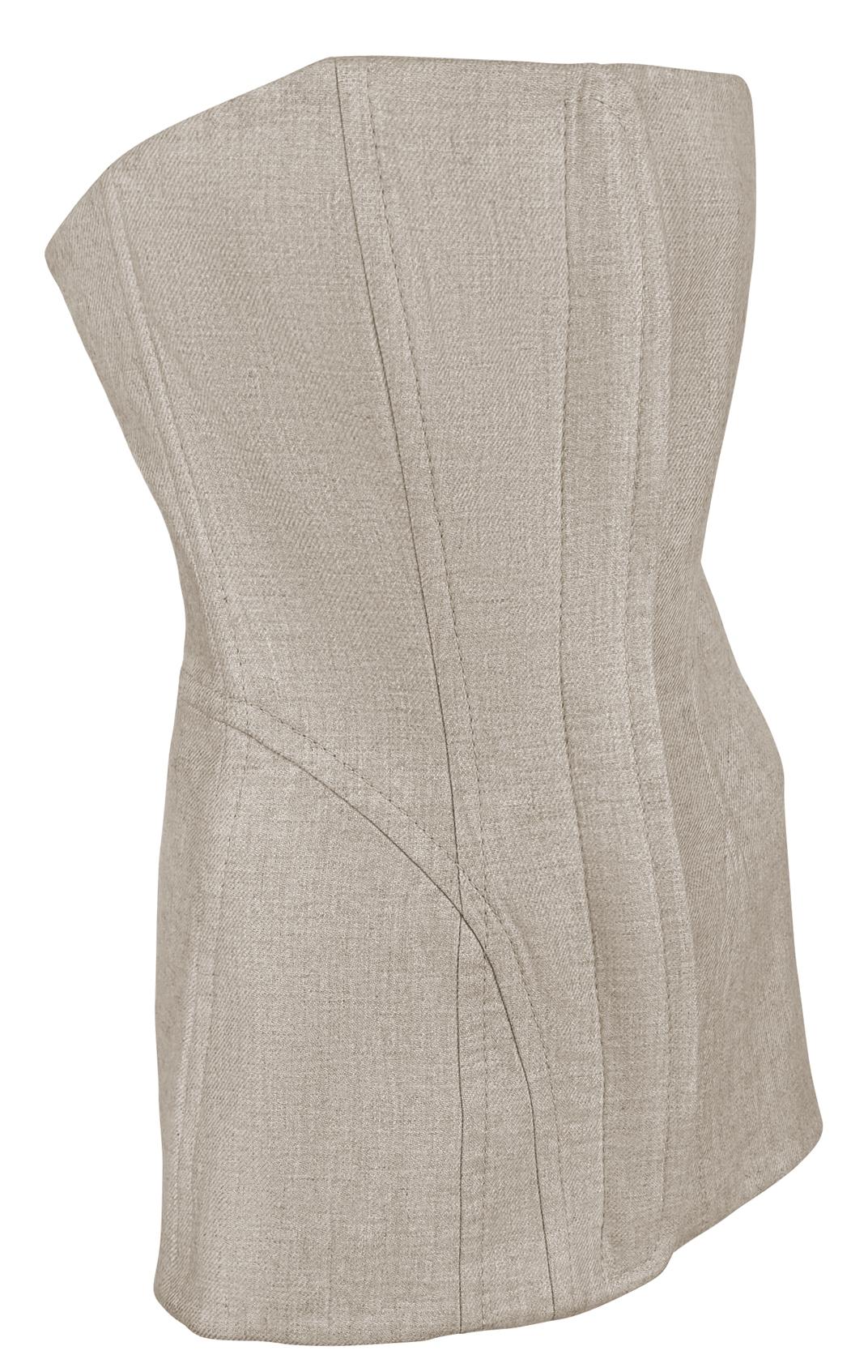 F/W 1999 Gianfranco Ferré Runway Beige Strapless Corset Boned Top Pour femmes en vente
