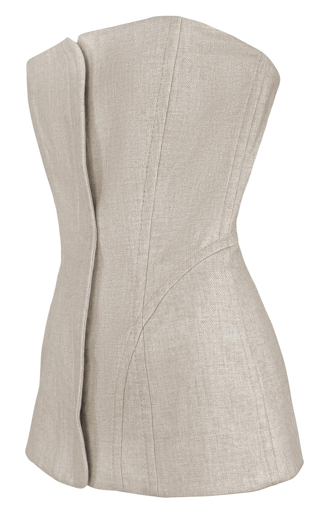 F/W 1999 Gianfranco Ferré Runway Beige Strapless Corset Boned Top en vente 4