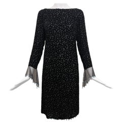 Gianni Versace - A/I 1999 - Mini abito in velluto nero con perline geometriche