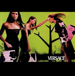 F/W 1999 Gianni Versace by Donatella Ad Painted Pony Hair Cow Hide Floral Bag