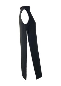 F/W 1999 Gianni Versace by Donatella Black Fur Trimmed Tunic Tent Dress