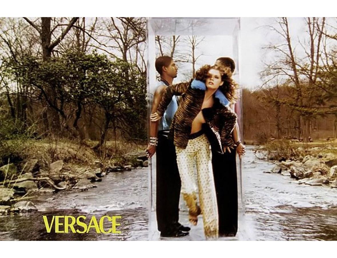F/W 1999 Gianni Versace by Donatella Embroidered Pony Hair Blue Fox Fur Coat In Excellent Condition For Sale In West Hollywood, CA