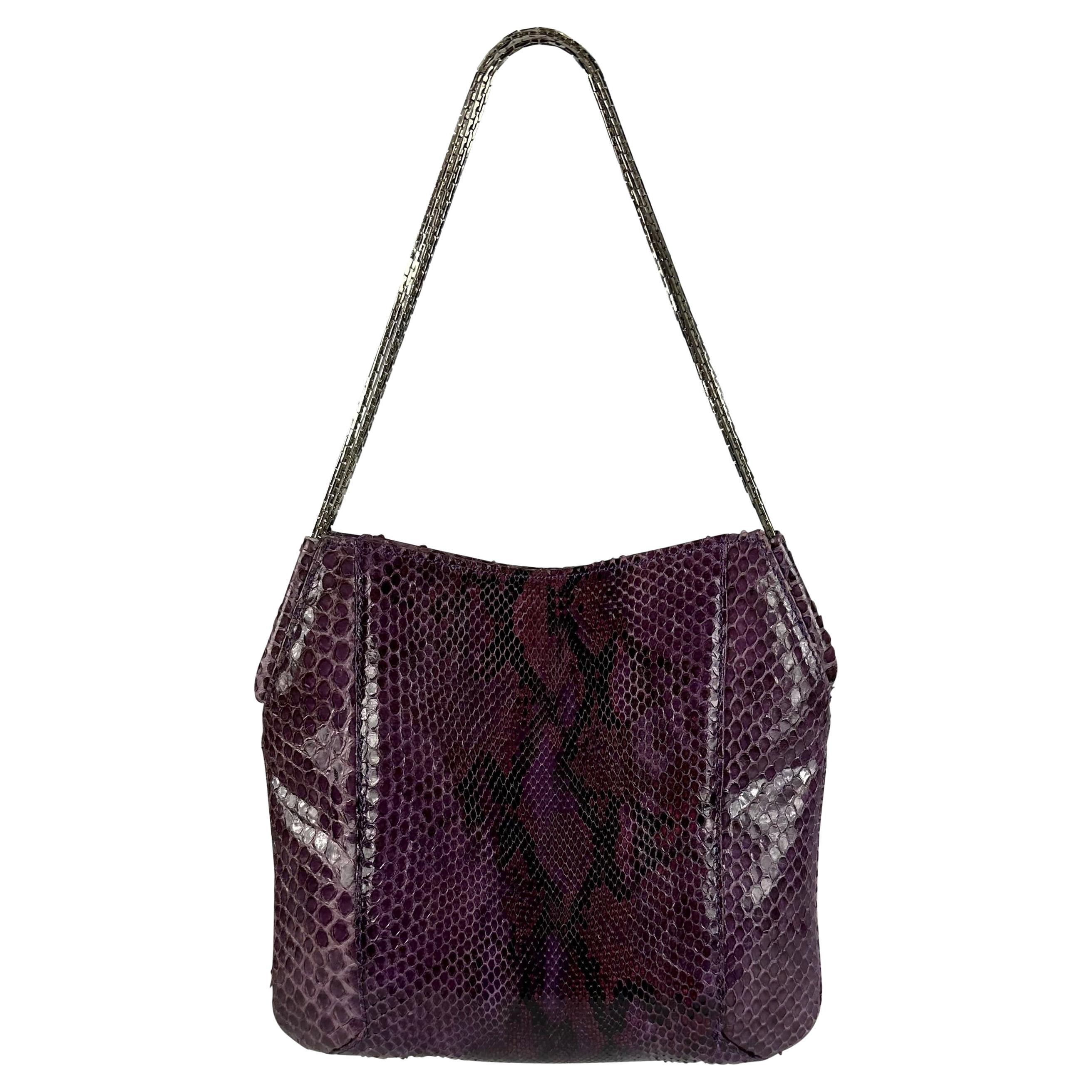 F/W 1999 Gianni Versace by Donatella Purple Python Mini Evening Bag  For Sale