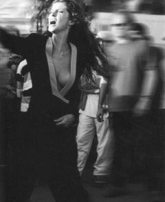 F/W 1999 Giorgio Armani Runway Editorial Plunging Blue Lapel Blazer Jacket