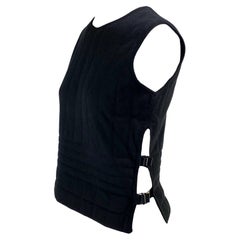 F/W 1999 Gucci by Tom Ford Black Cashmere Knit Logo Buckle Sweater Vest