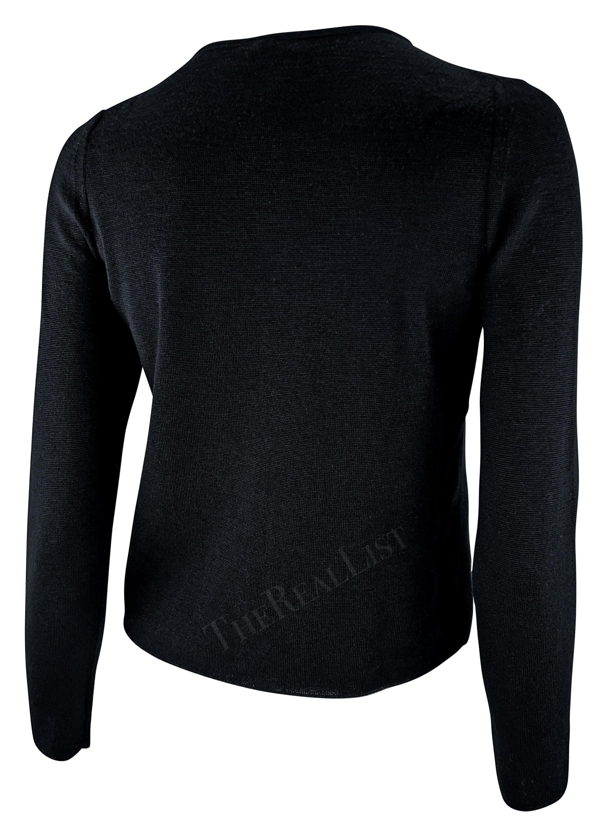 De las mujeres F/W 1999 Gucci by Tom Ford Chaqueta de punto negra con gancho metálico en venta