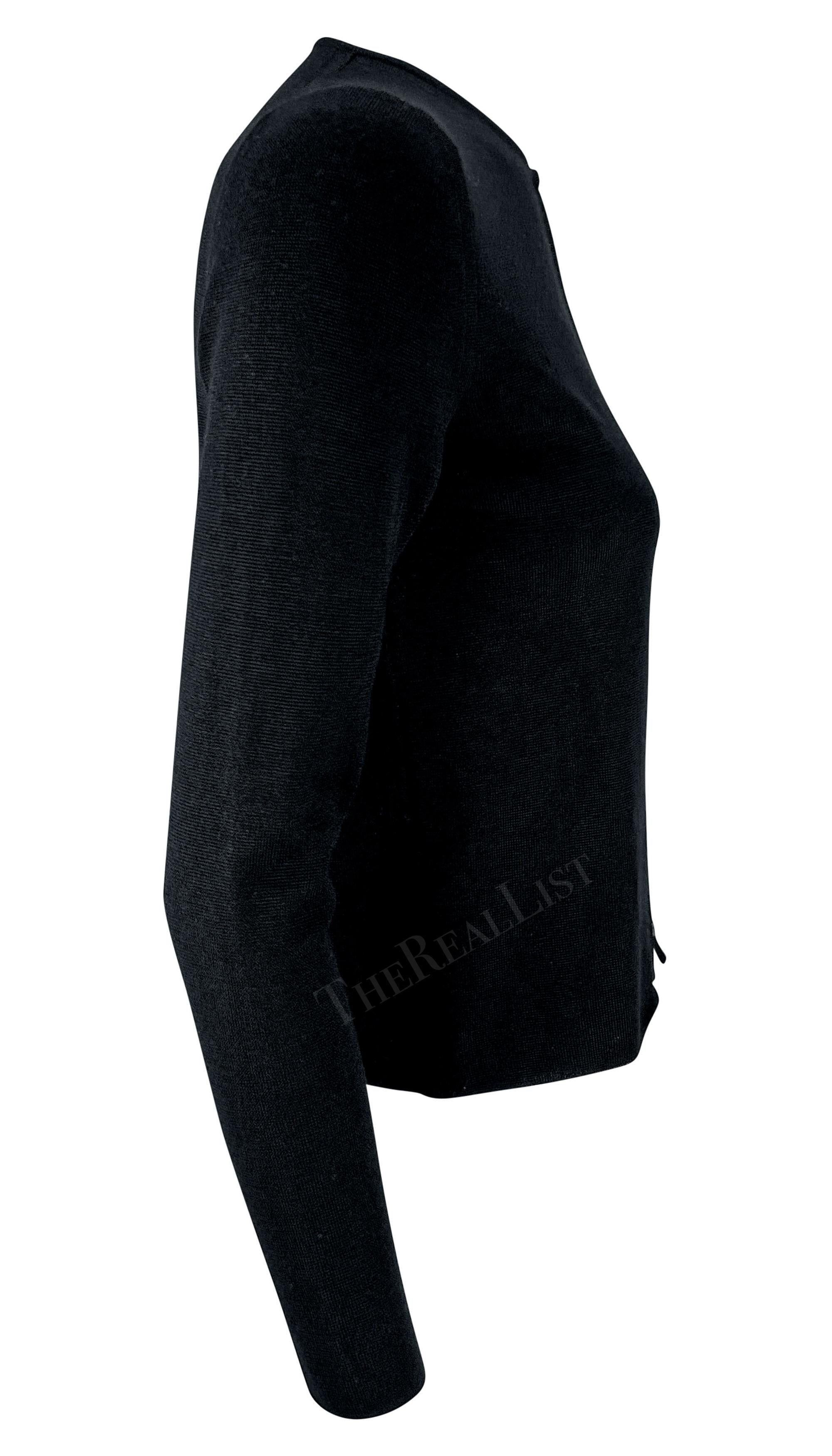 F/W 1999 Gucci by Tom Ford Chaqueta de punto negra con gancho metálico en venta 1