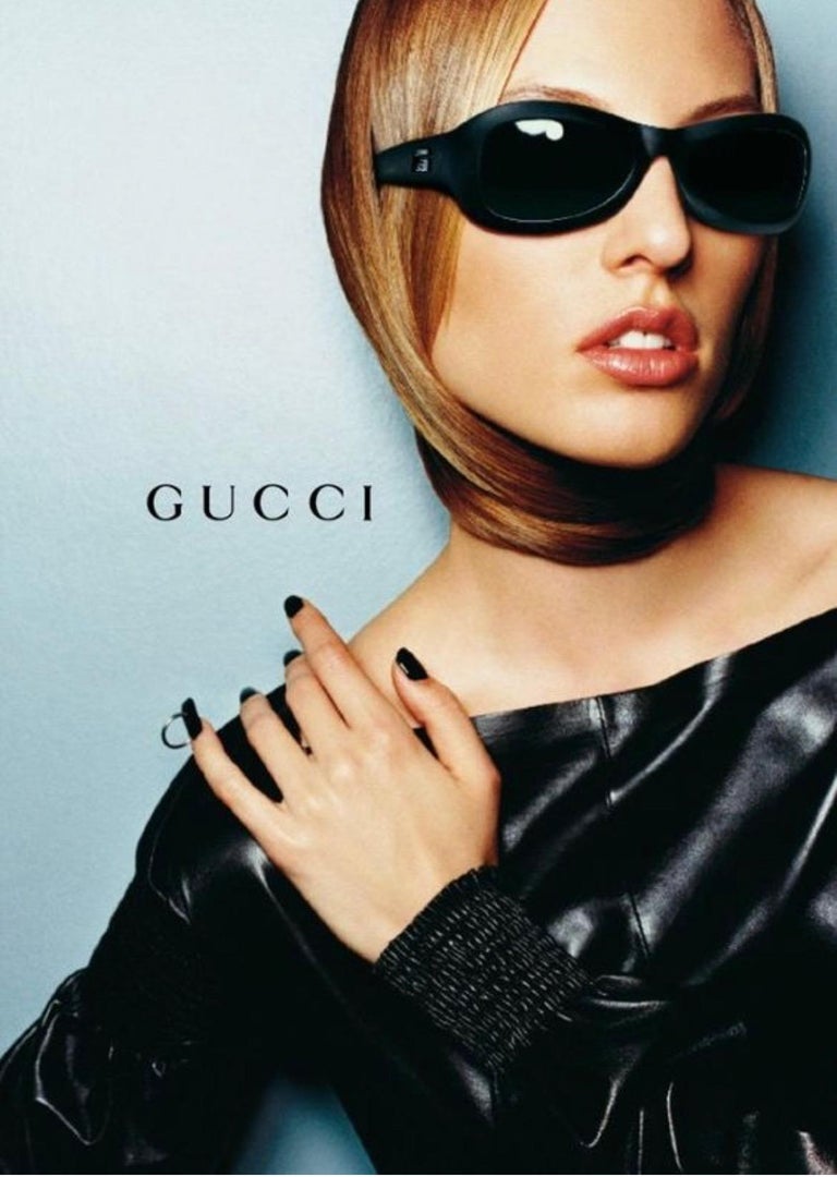 F/W 1999 Gucci by Tom Ford Black Leather Ruched Runway Ad Top For