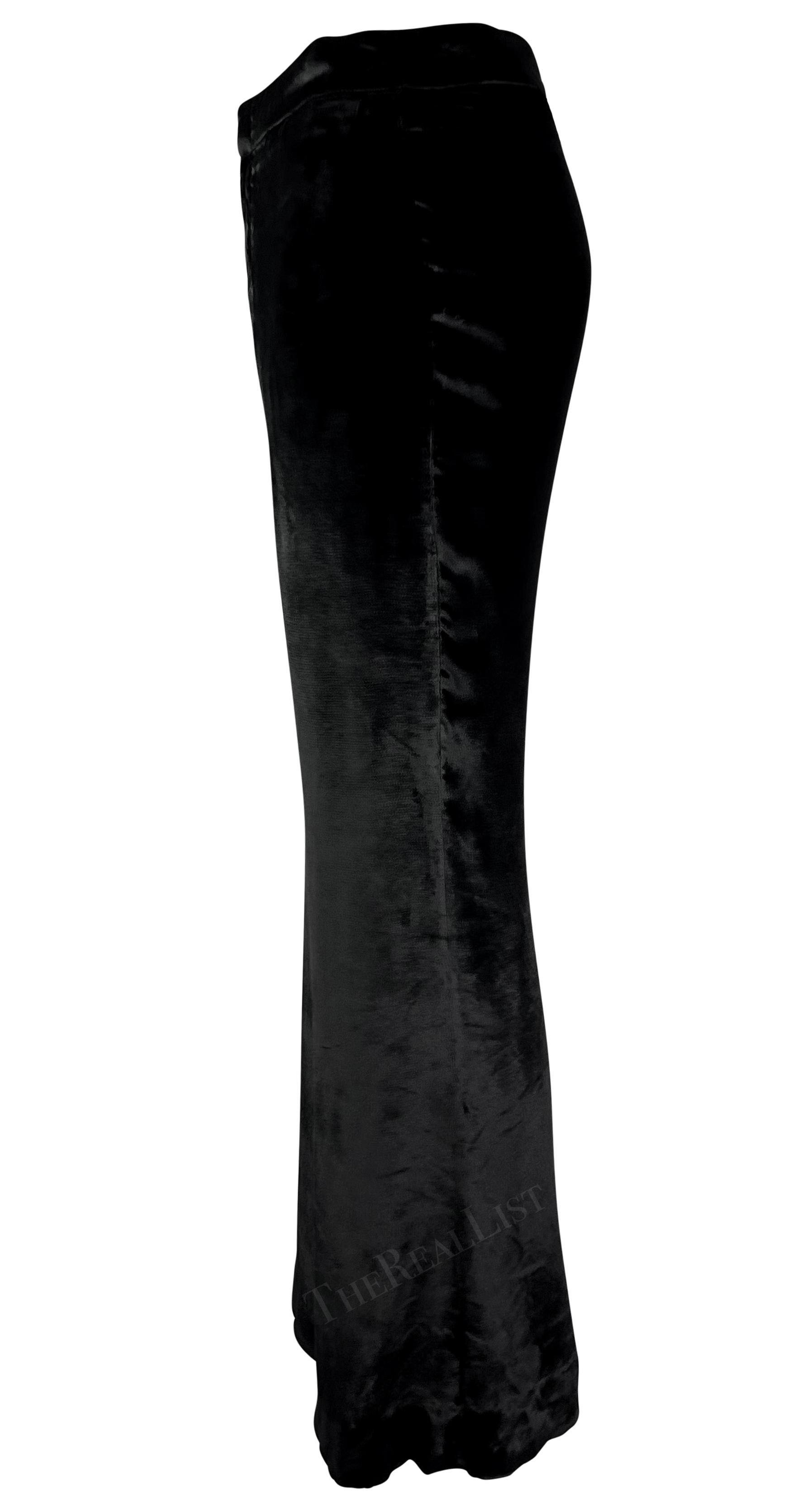 F/W 1999 Gucci by Tom Ford Black Velvet Wide Leg Pants In Excellent Condition For Sale In West Hollywood, CA
