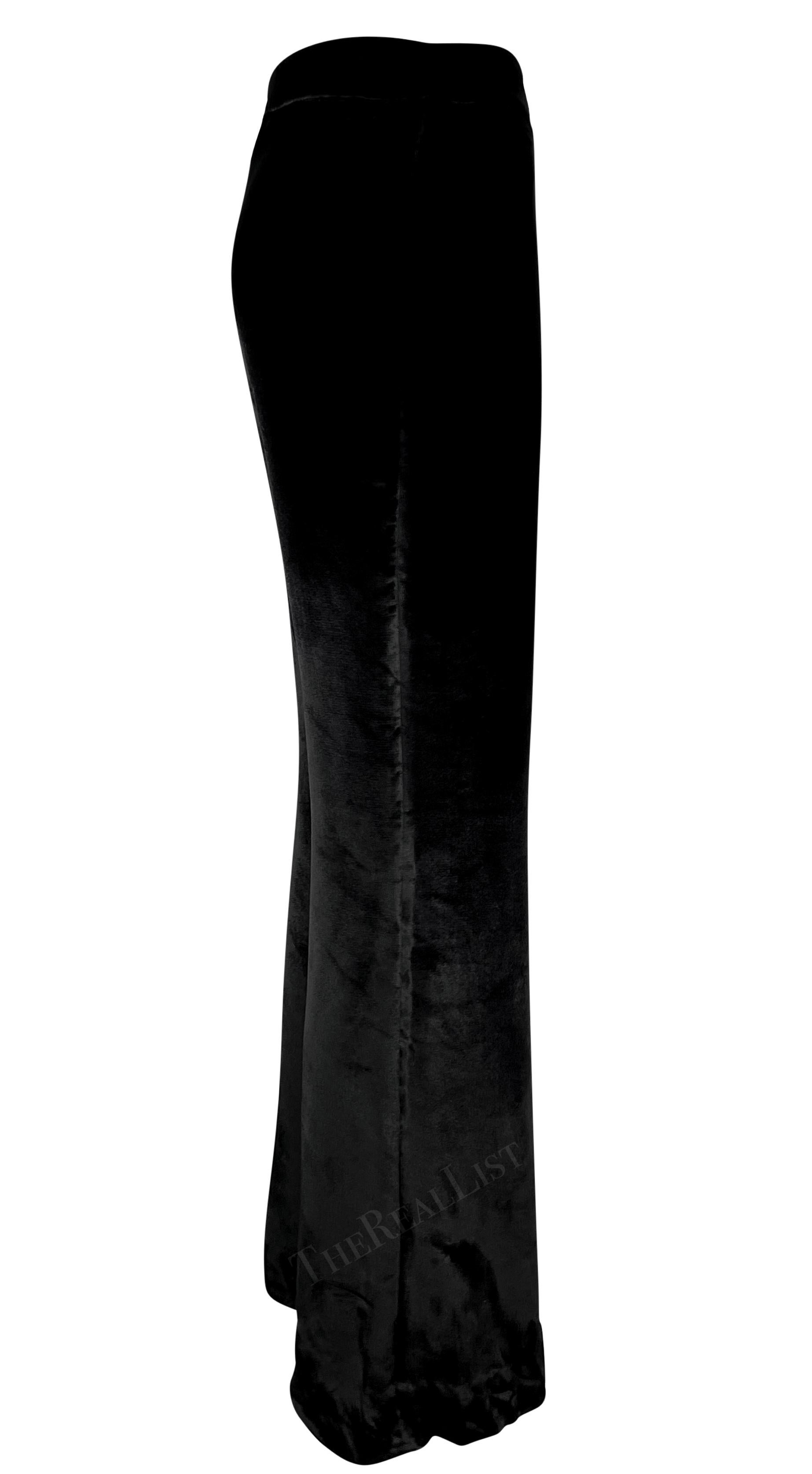 F/W 1999 Gucci by Tom Ford Black Velvet Wide Leg Pants For Sale 1