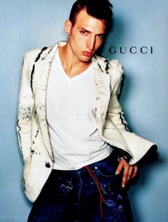 F/W 1999 Gucci by Tom Ford Men's Ad White Pony Hair Blazer NWT