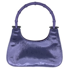 F/W 1999 Gucci by Tom Ford Monochromatic Lavender Velvet Bamboo Mini Bag