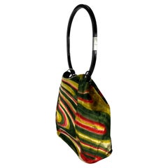 F/W 1999 Gucci by Tom Ford Museum Psychedelic Velvet Acrylic Ring Shoulder Bag