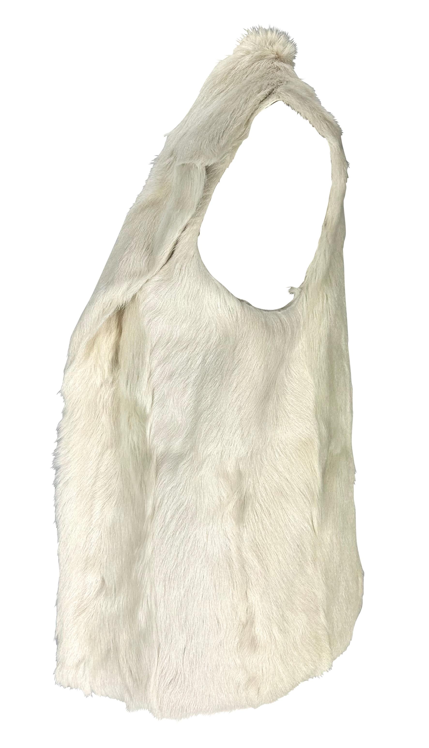 F/W 1999 Gucci by Tom Ford Off White Goat Fur Men's Vest In Excellent Condition In West Hollywood, CA