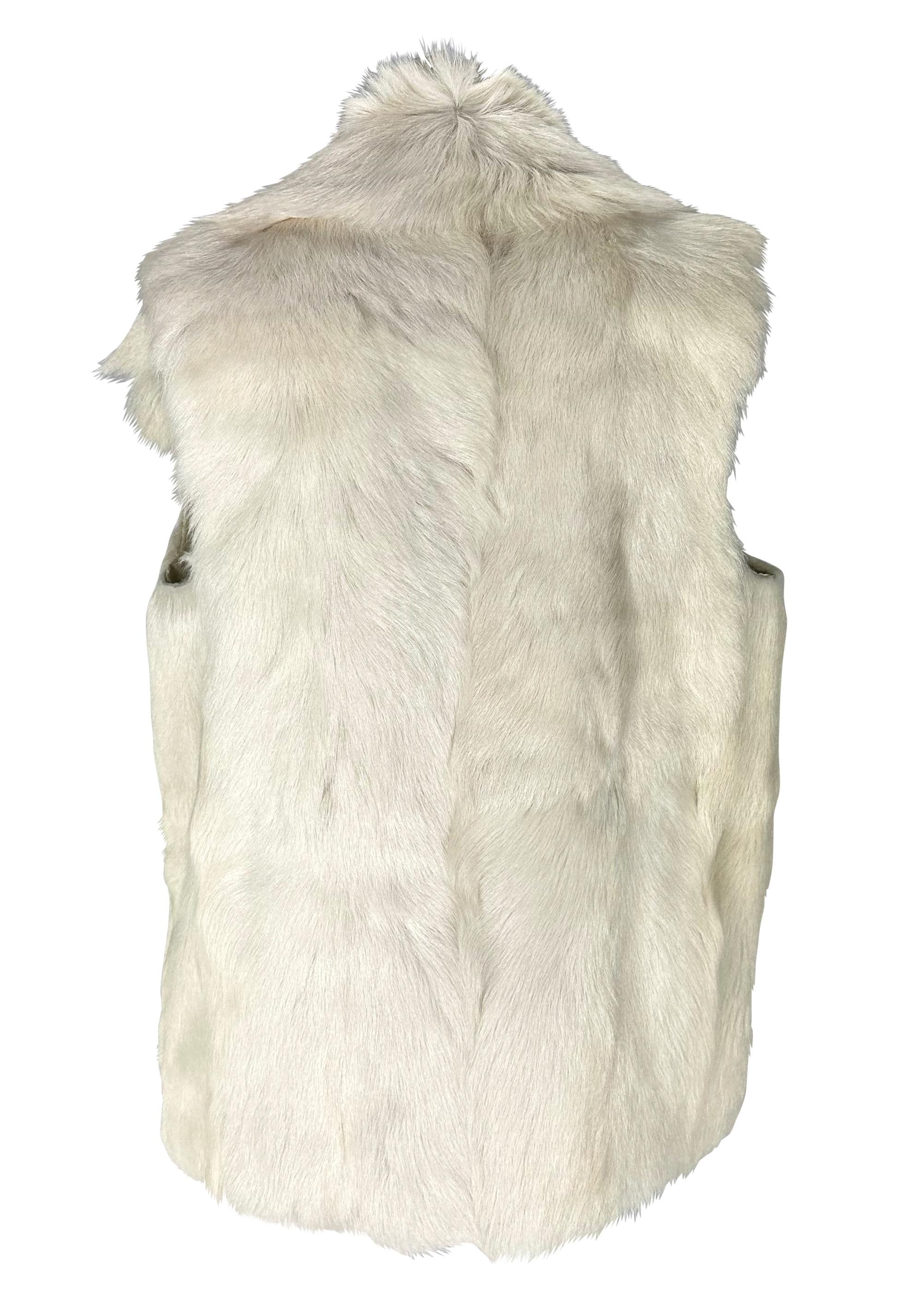 F/W 1999 Gucci by Tom Ford Off White Goat Fur Men's Vest 1