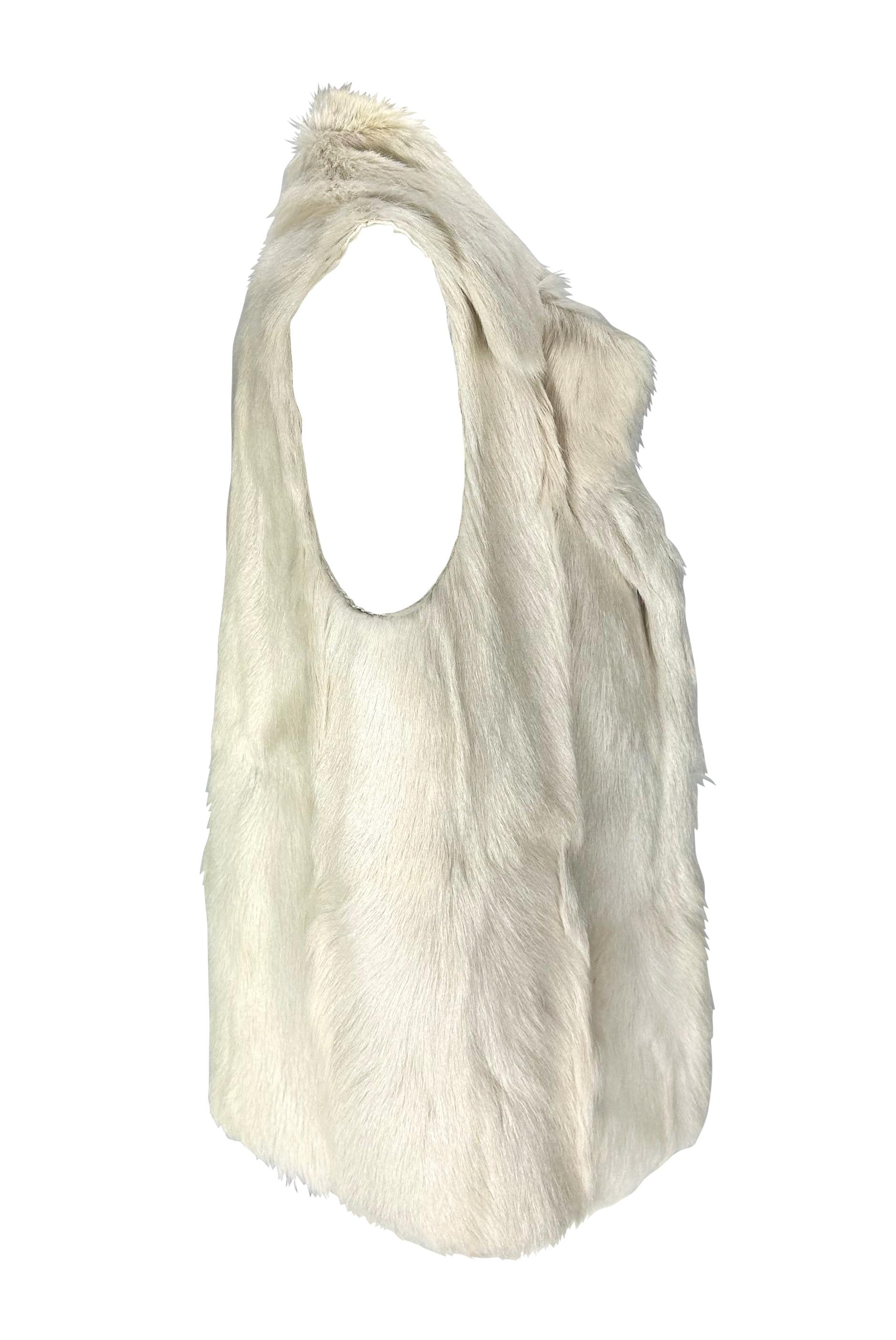 F/W 1999 Gucci by Tom Ford Off White Goat Fur Men's Vest 2