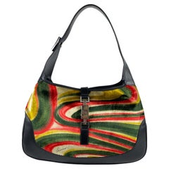 Retro F/W 1999 Gucci by Tom Ford Psychedelic Velvet Large Jackie Bag