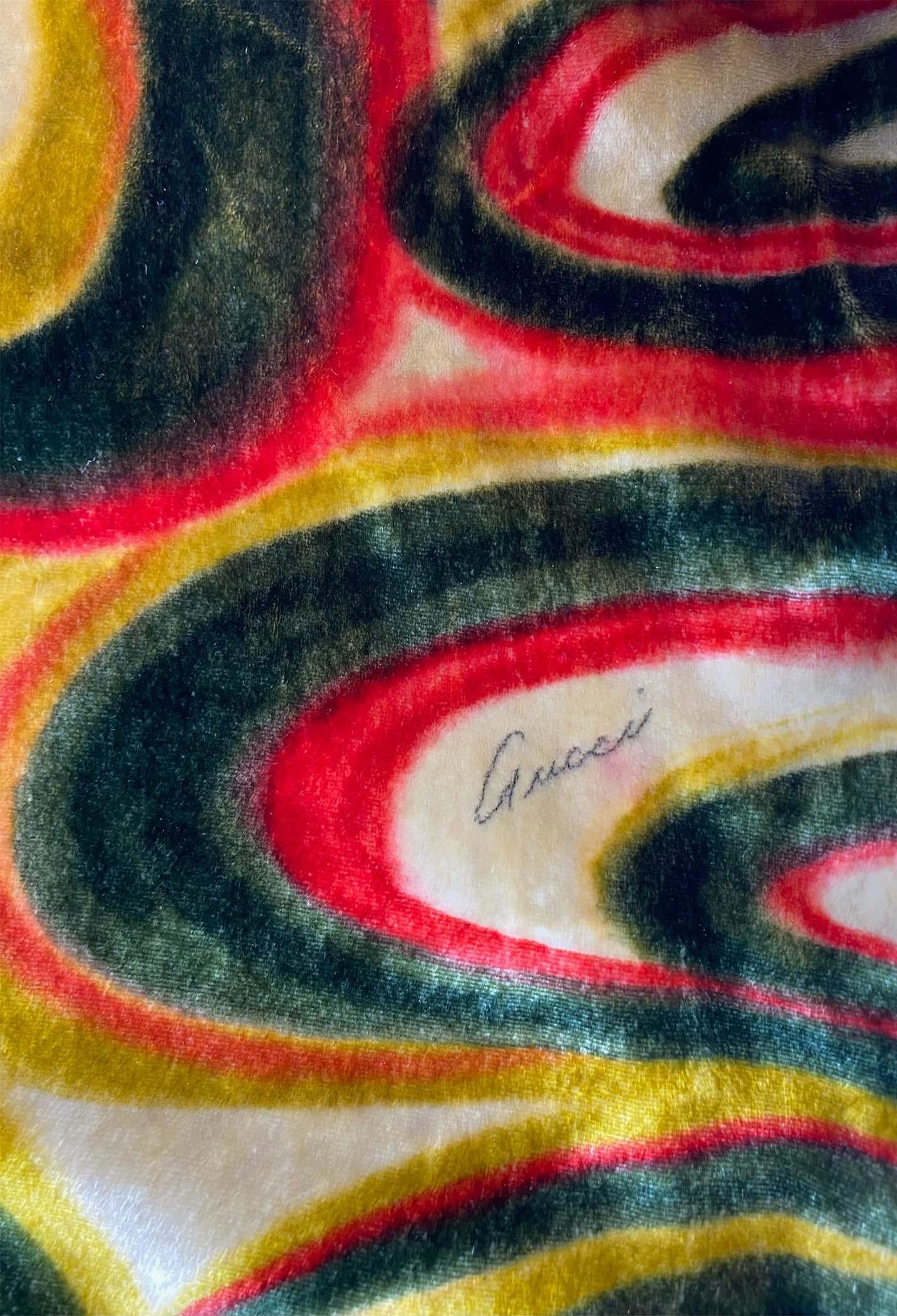 F/W 1999 Gucci by Tom Ford Psychedelic Velvet Swirl Scarf 4