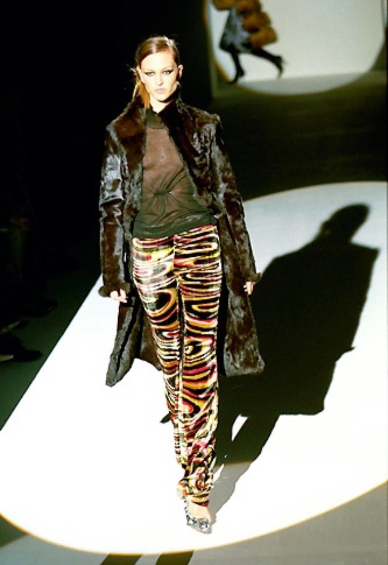 F/W 1999 Gucci by Tom Ford Psychedelic Velvet Swirl Scarf at 1stDibs