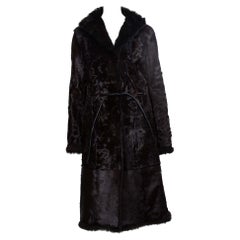 A/I 1999 Gucci by Tom Ford Cappotto reversibile marrone in pelliccia di agnello persiano e coniglio