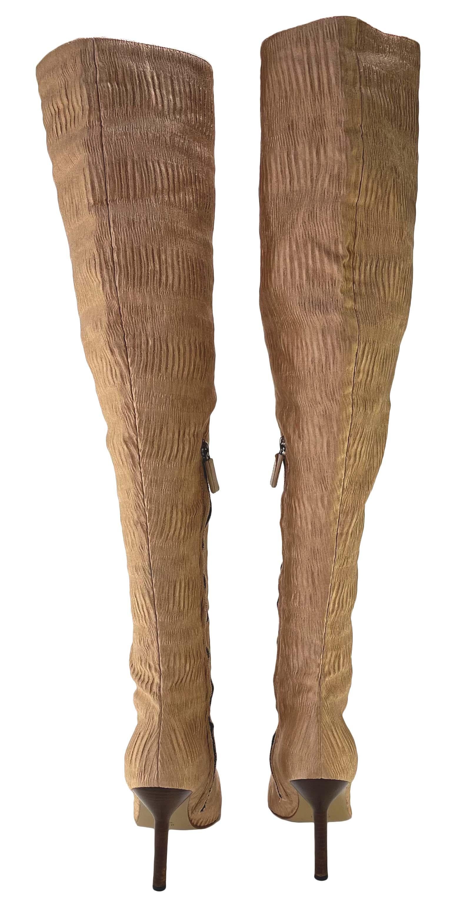 brown ruched boots