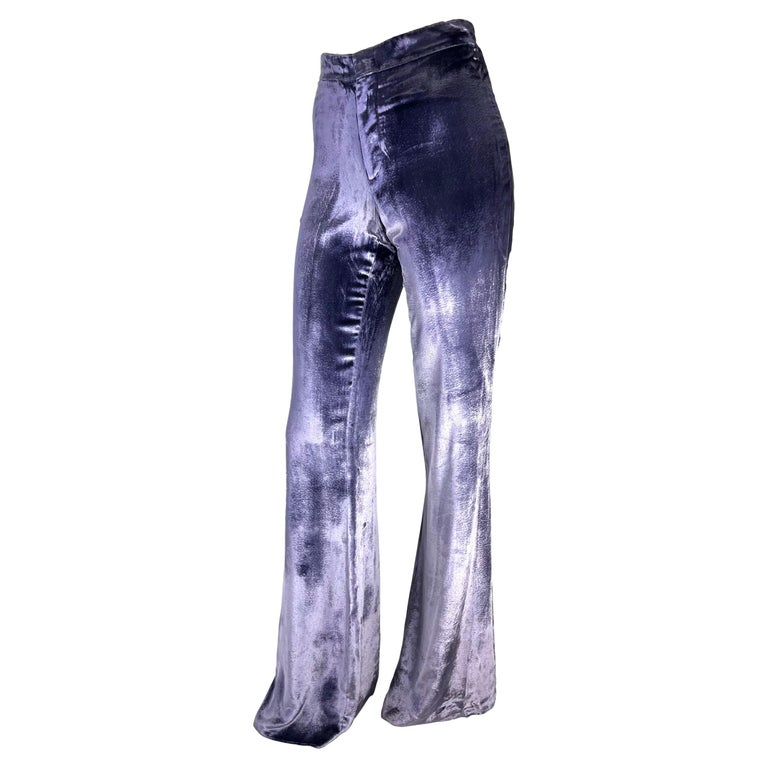 NWT F/W 1999 Gucci by Tom Ford Runway Lavender Velvet Flare Pants - Main Image