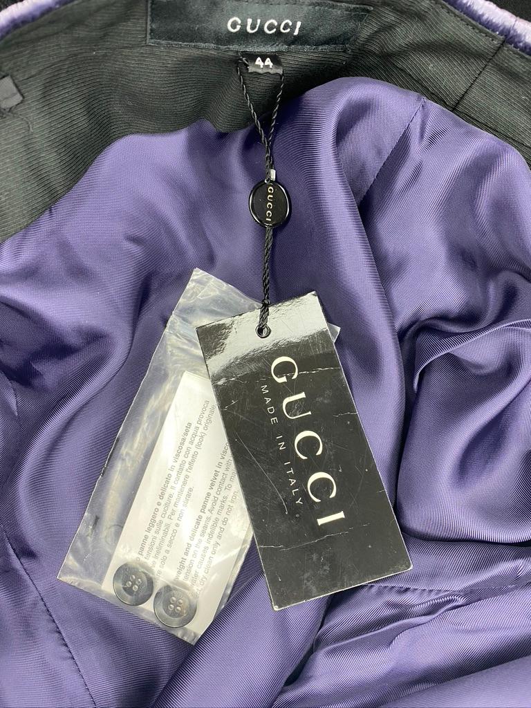 Gray NWT F/W 1999 Gucci by Tom Ford Runway Lavender Velvet Flare Pants For Sale