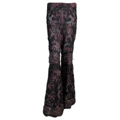 F/W 1999 Gucci by Tom Ford Runway Sheer Mesh & Lace Bell Bottom Pants