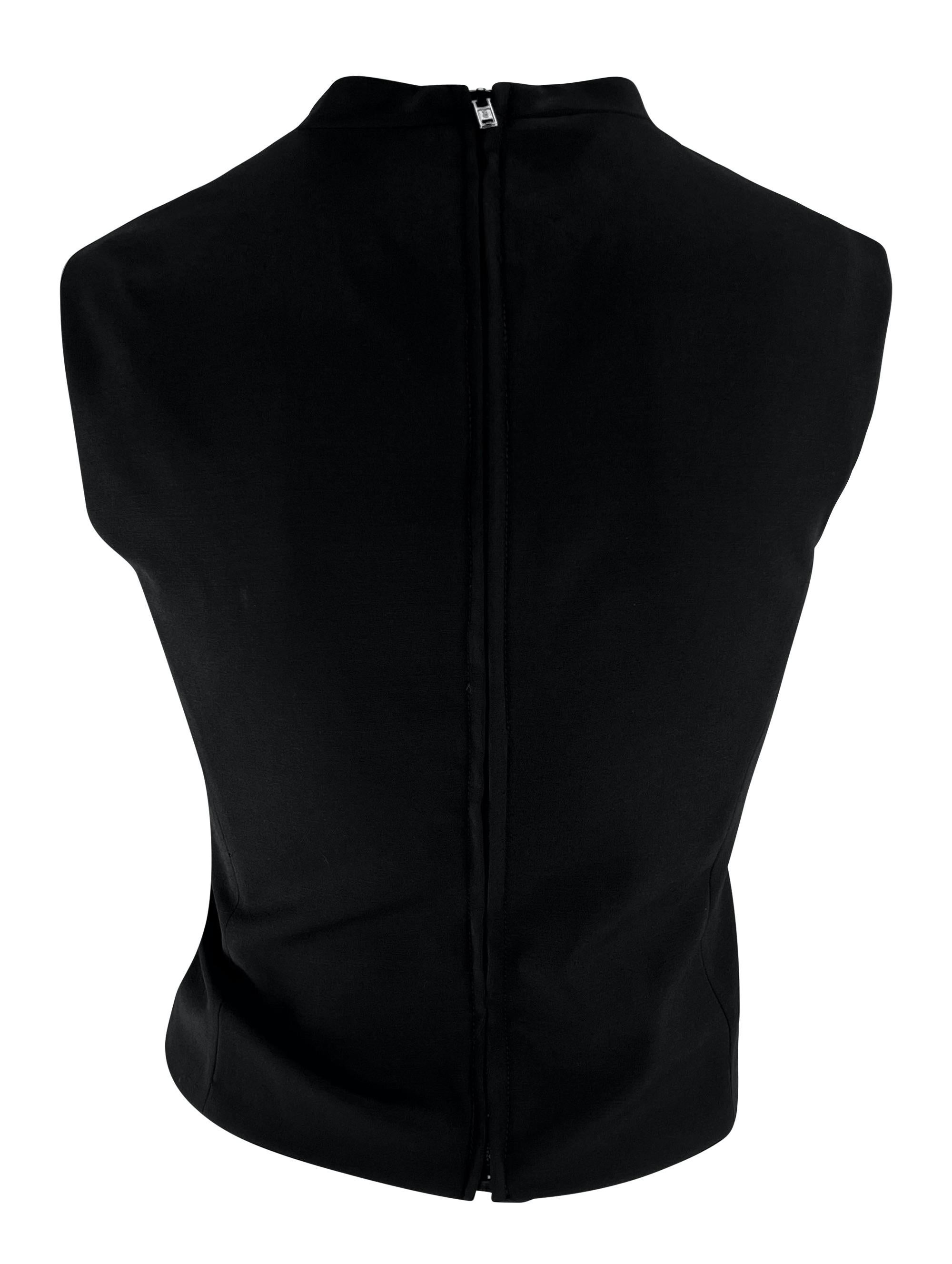 F/W 1999 Gucci by Tom Ford Satin Panel Buckle Front Sleeveless Top Sweater Vest In Excellent Condition For Sale In West Hollywood, CA