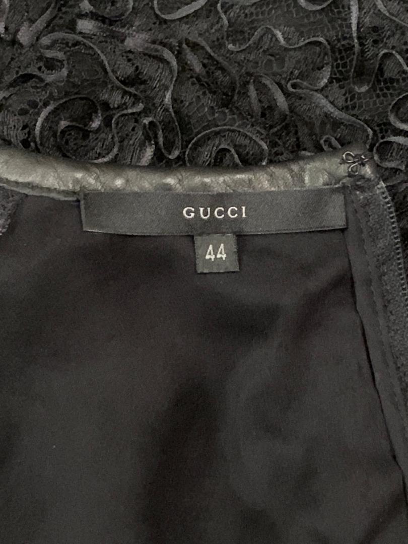 F/W 1999 Gucci Tom Ford Runway Sheer Black Ribbon Lace Top & Pant Set In Excellent Condition In Yukon, OK