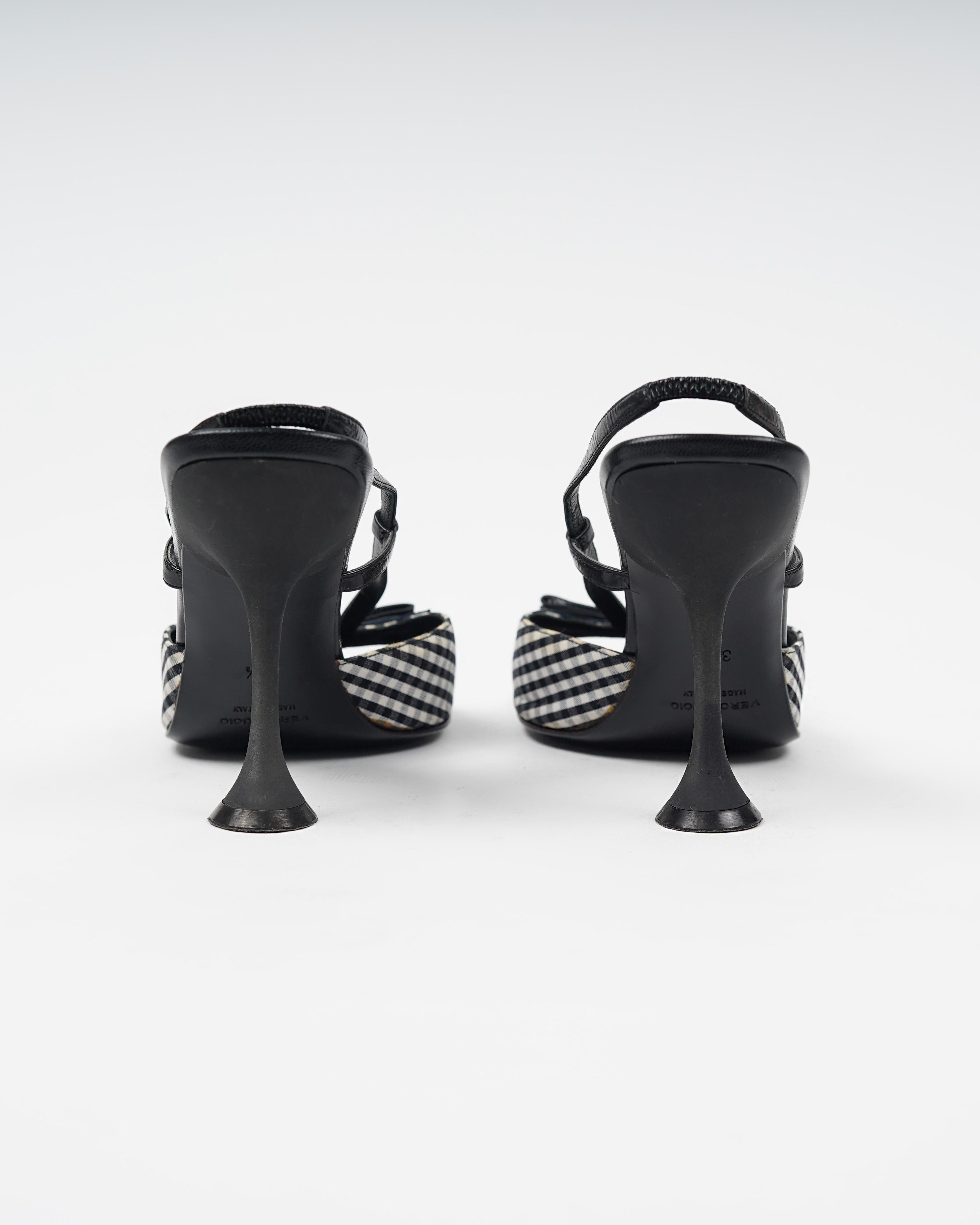 F/W 1999 Miu Miu Gingham Checkered Slingback Heels im Angebot 2