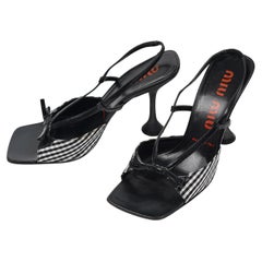 F/W 1999 Miu Miu Gingham Checkered Slingback Heels