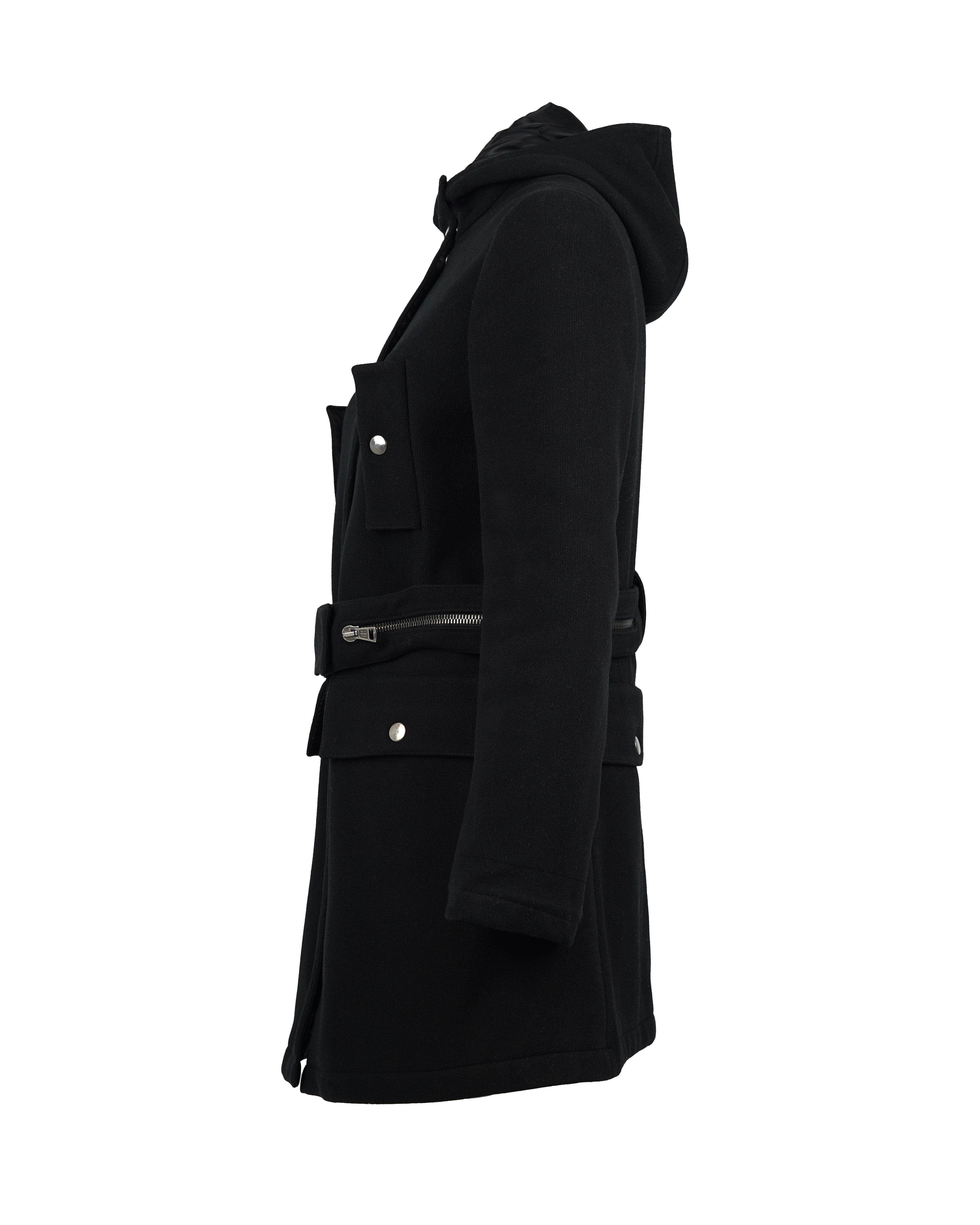 A/I 1999 Miu Miu - Passerella e Campaigner - Cappotto nero In condizioni buone in vendita a Berlin, DE