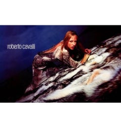 F/W 1999 Roberto Cavalli Grey Animal Print Trompe l'Oeil Stretch Cowl Neck Dress