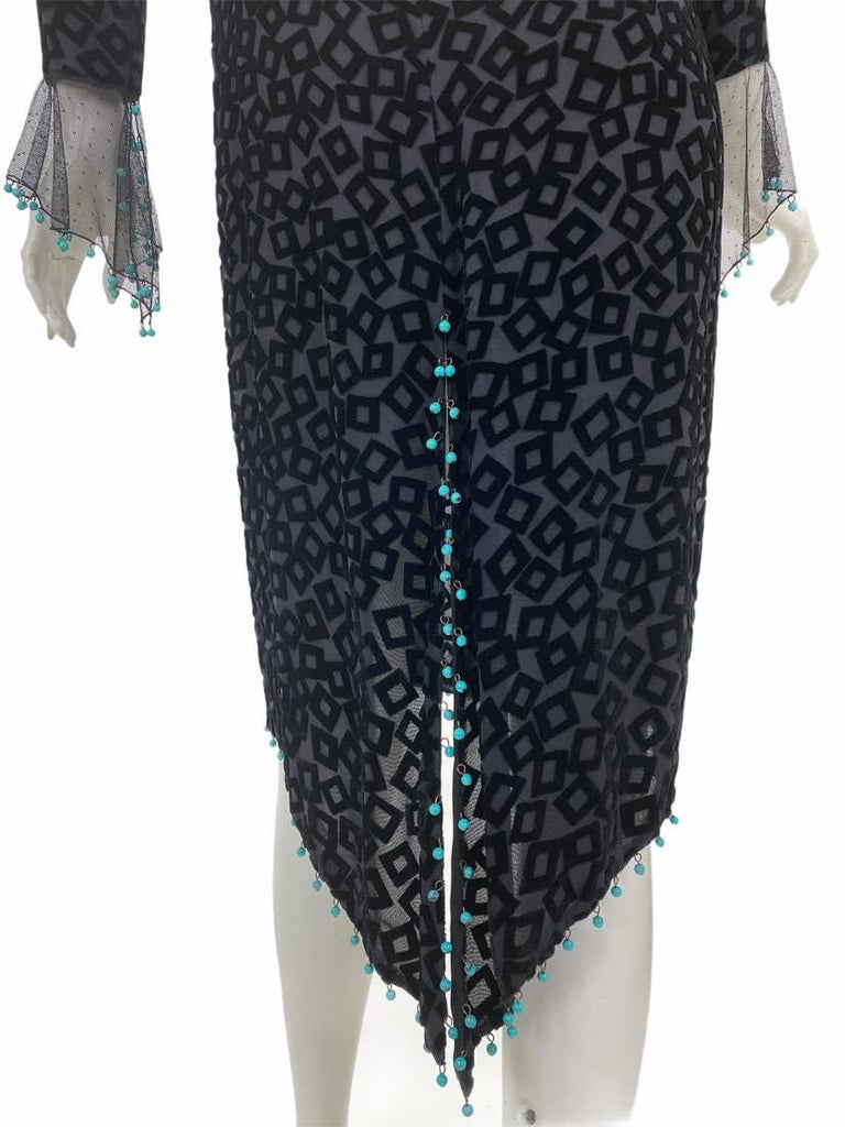 Gianni Versace black velvet dress with satin collar