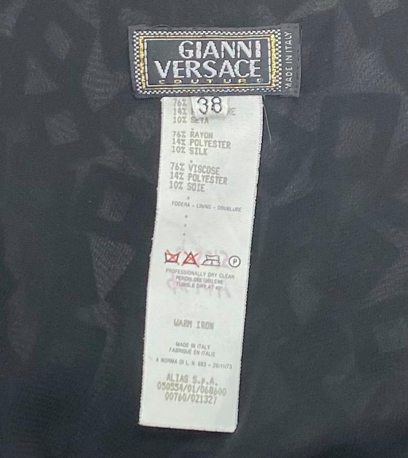 F/W 1999 Vintage Gianni Versace Couture Runway Black Devore Velvet Dress 4