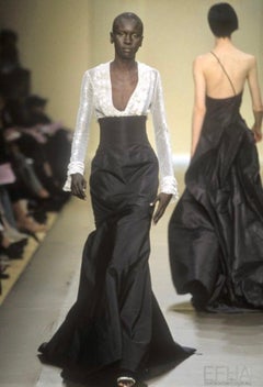 F/W 2000 Balmain Haute Couture by Oscar de la Renta Corset Flare Silk Skirt