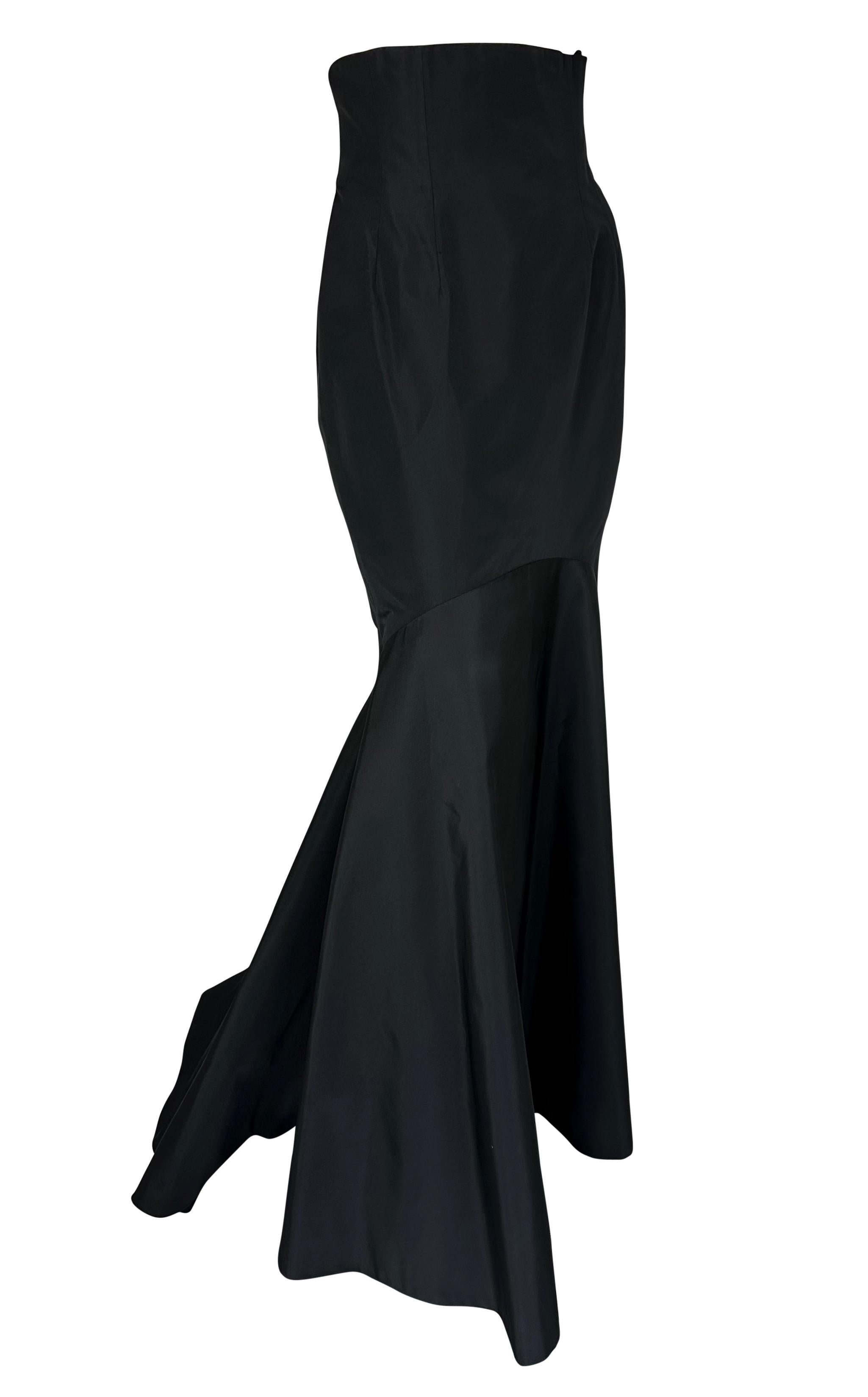 F/W 2000 Balmain Haute Couture by Oscar de la Renta Corset Flare Silk Skirt In Excellent Condition In West Hollywood, CA