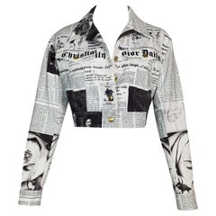 F/W 2000 Christian Dior by John Galliano Newsprint Cropped Jacket