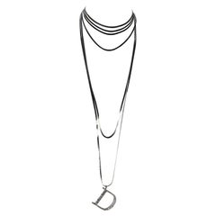 F/W 2000 Christian Dior by John Galliano Rhinestone D Plunge Choker Necklace