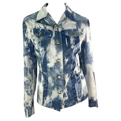 F/W 2000 Christian Dior by John Galliano Tie-Dye Blue Shimmer Denim Jacket