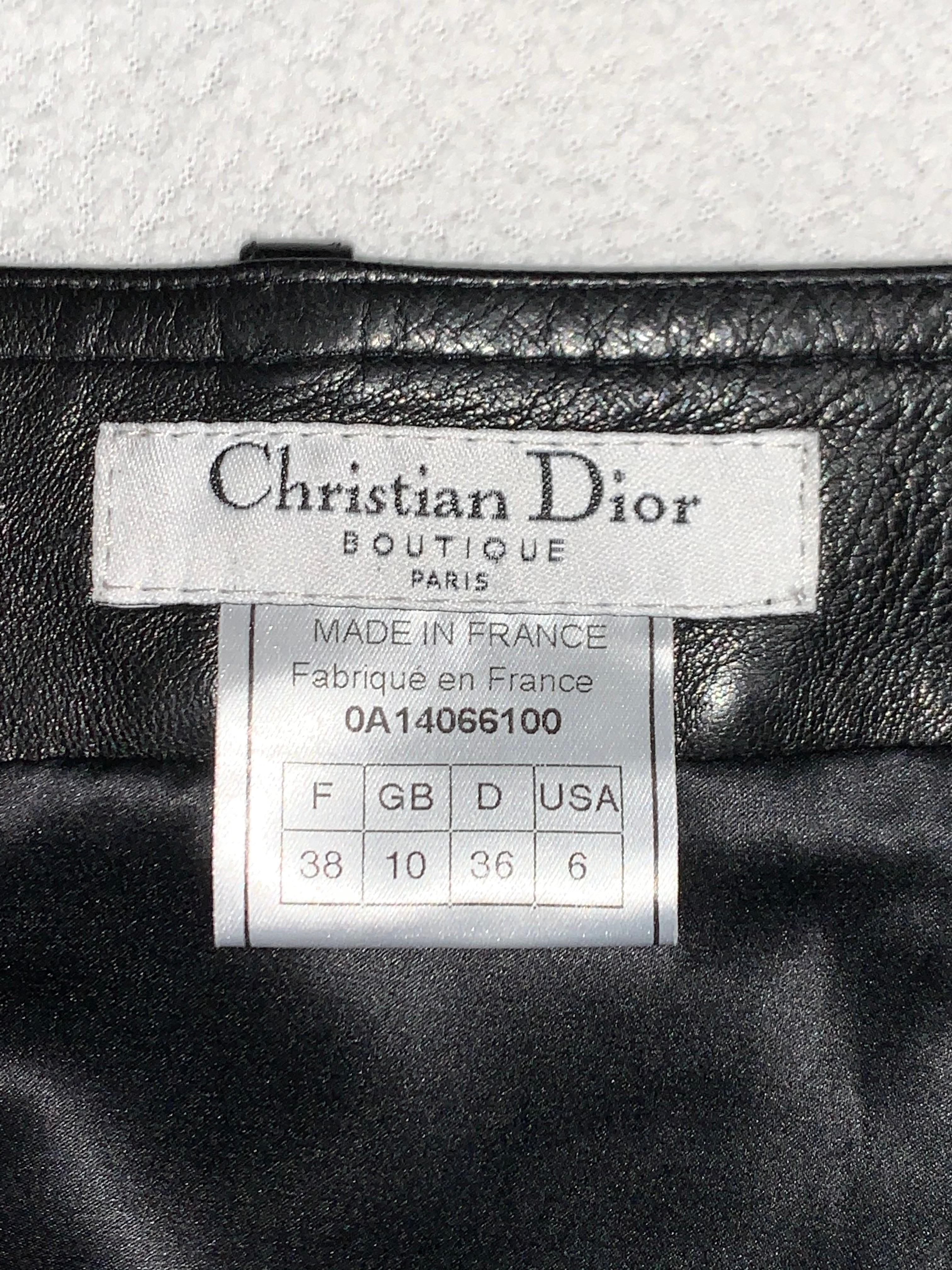 Women's F/W 2000 Christian Dior John Galliano Black Leather Strapless Bodycon Maxi Dress