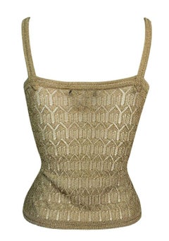 F/W 2000 Christian Dior John Galliano Gold Knit Cami Tank Top