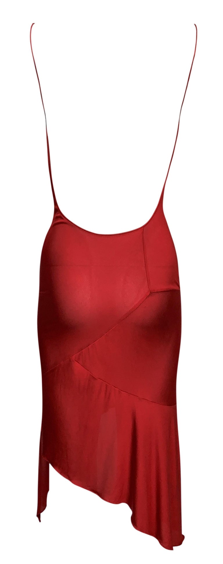 F W 2000 Christian Dior John Galliano Red Silk Asymmetrical Mini Dress For Sale At 1stdibs Christian Dior Red Dress