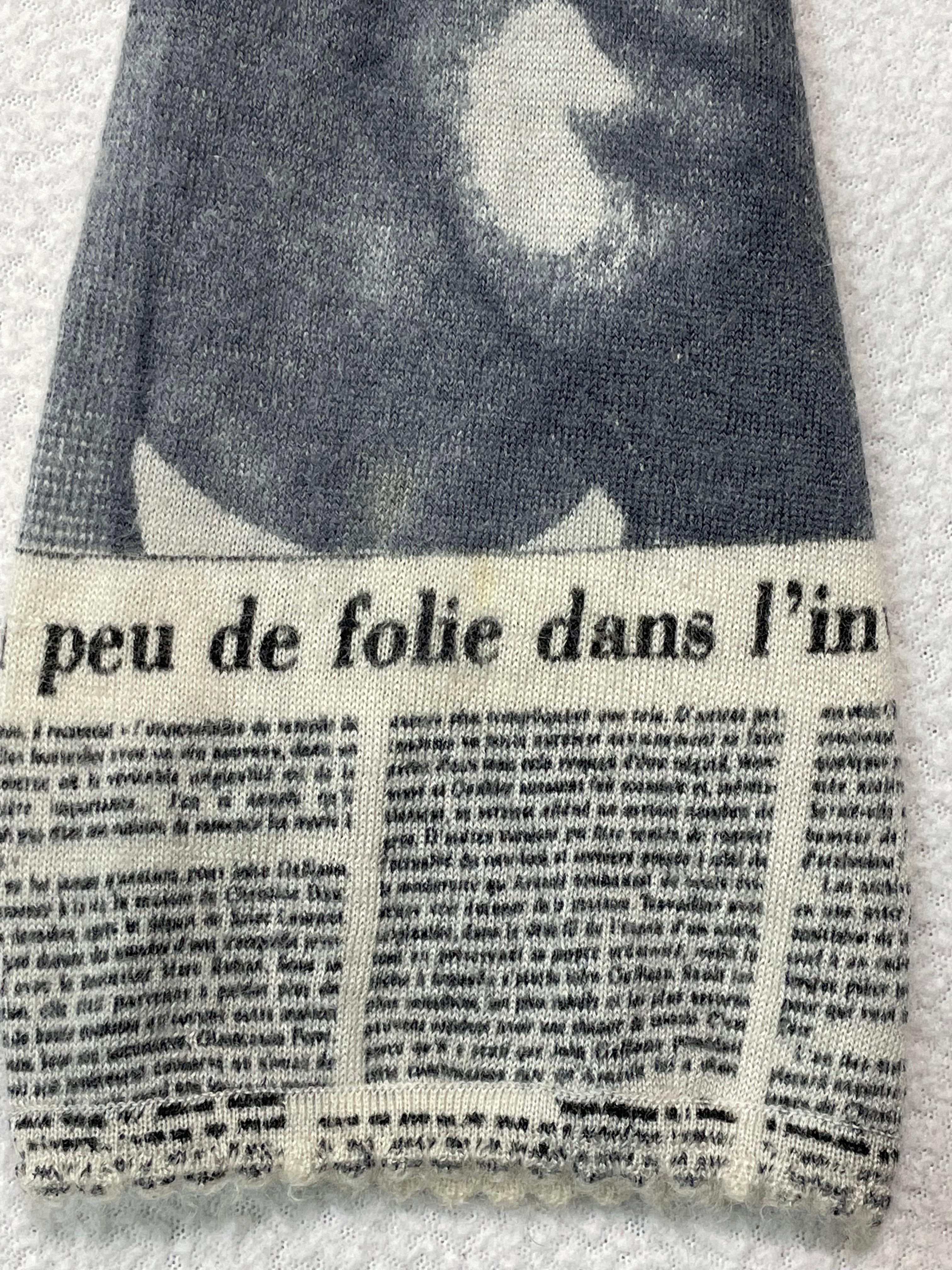 F/W 2000 Christian Dior John Galliano Runway News Print Cropped Top Sweater 1