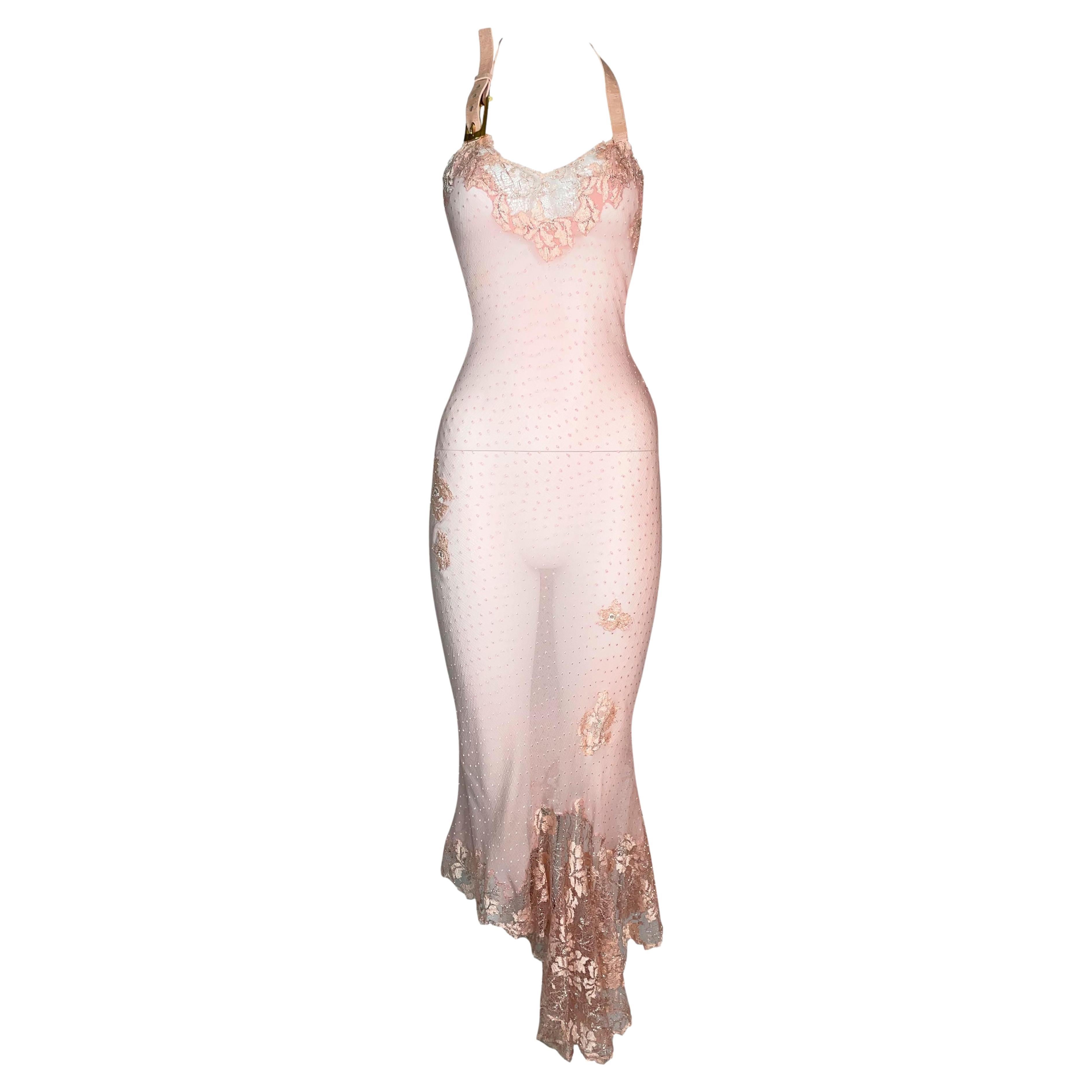 Christian Dior Floral Slip Dress with Lace Insert For Sale at 1stDibs