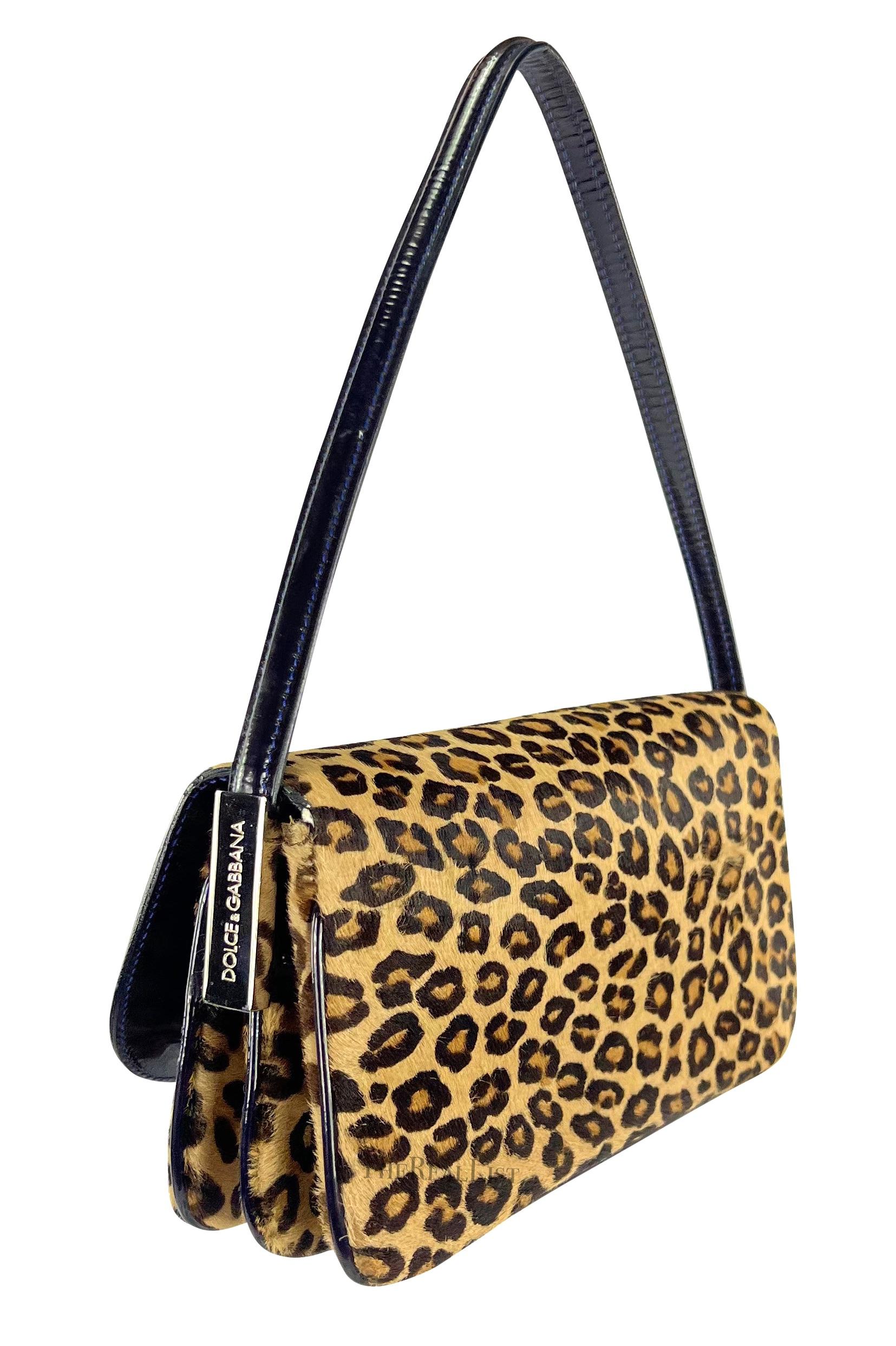 F/W 2000 Dolce & Gabbana Cheetah Print Pony Hair Small Shoulder Bag In Excellent Condition For Sale In West Hollywood, CA