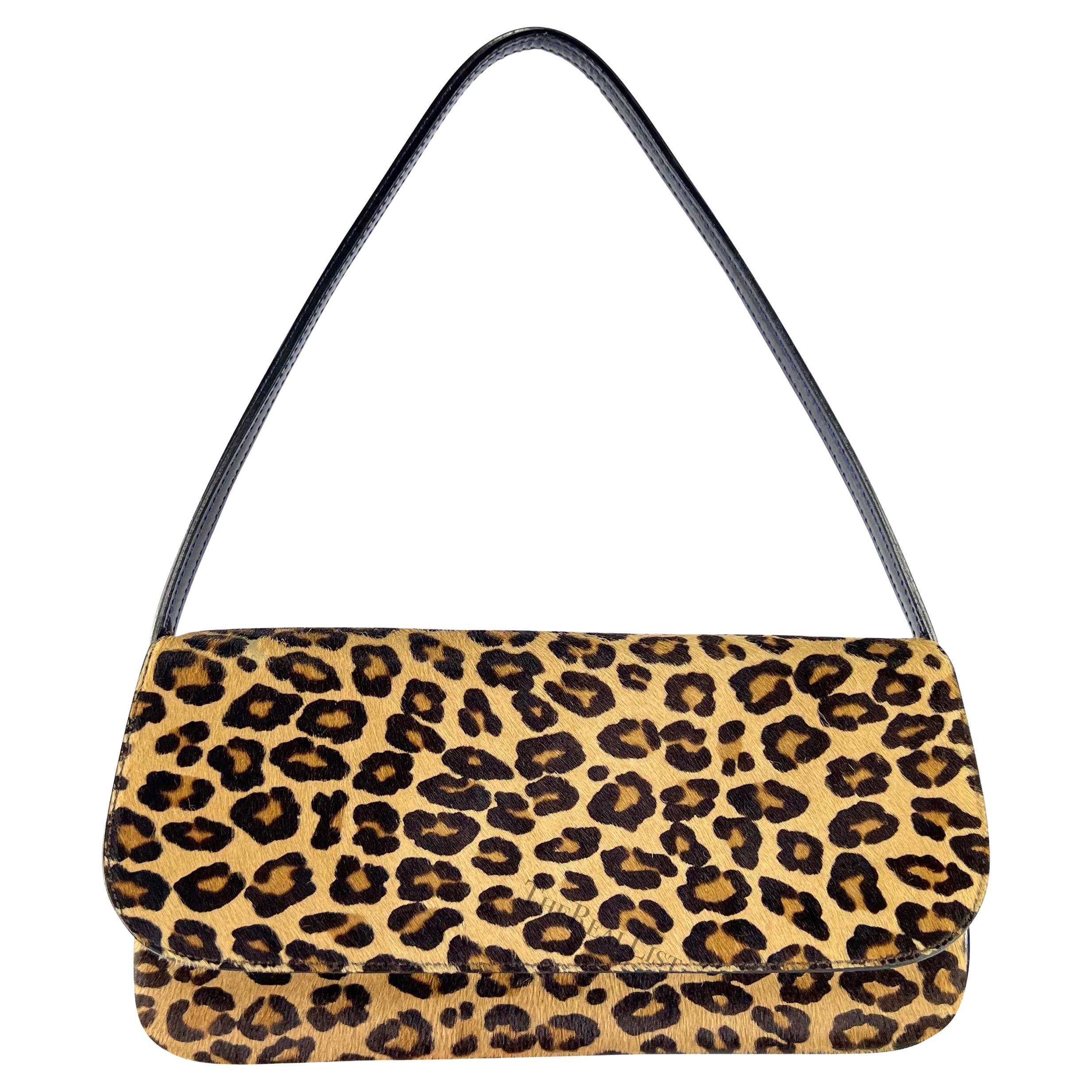 F/W 2000 Dolce & Gabbana Cheetah Print Pony Hair Small Shoulder Bag For Sale